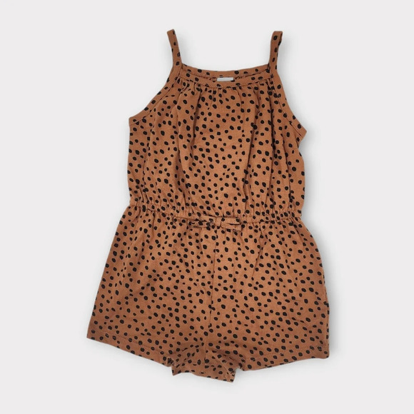 Old Navy Brown and Black dot Romper Baby Girl Size 12-18m - Picture 4 of 4